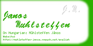 janos muhlsteffen business card
